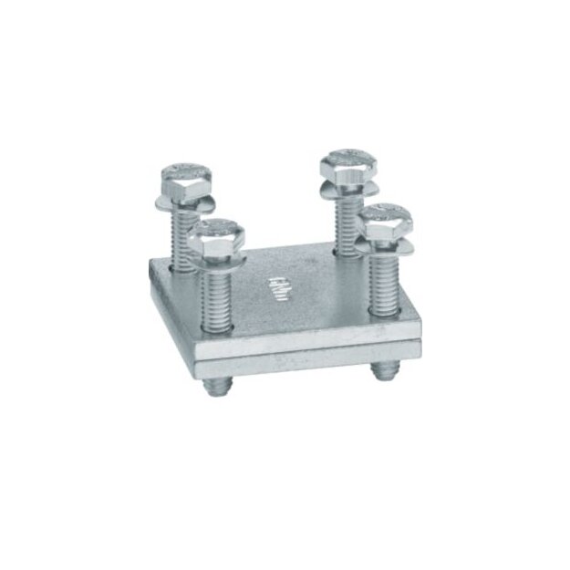 Hager UVZ25PK Plattenklemme für Flachkupfer und flexiblen Kupferbändern Klemmraum 25mmx20mm