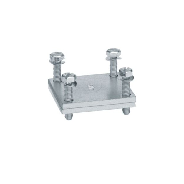 Hager UVZ35PK Plattenklemme für Flachkupfer und flexiblen Kupferbändern Klemmraum 35mmx30mm