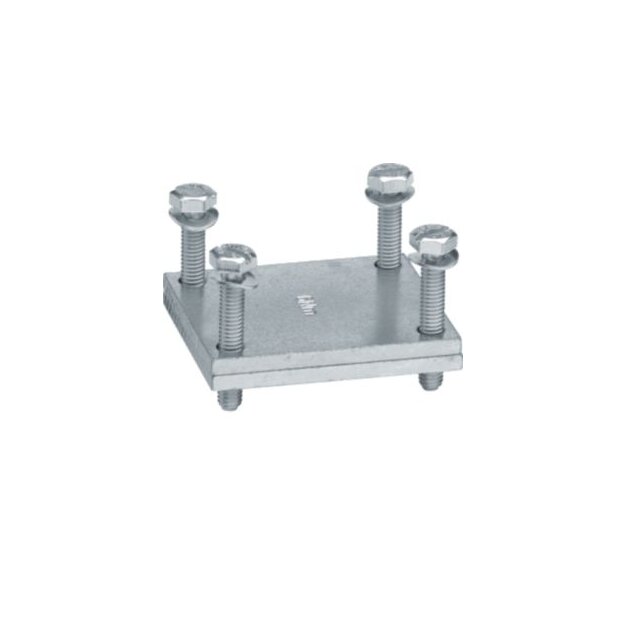 Hager UVZ40PK Plattenklemme für Flachkupfer und flexiblen Kupferbändern Klemmraum 40mmx32mm