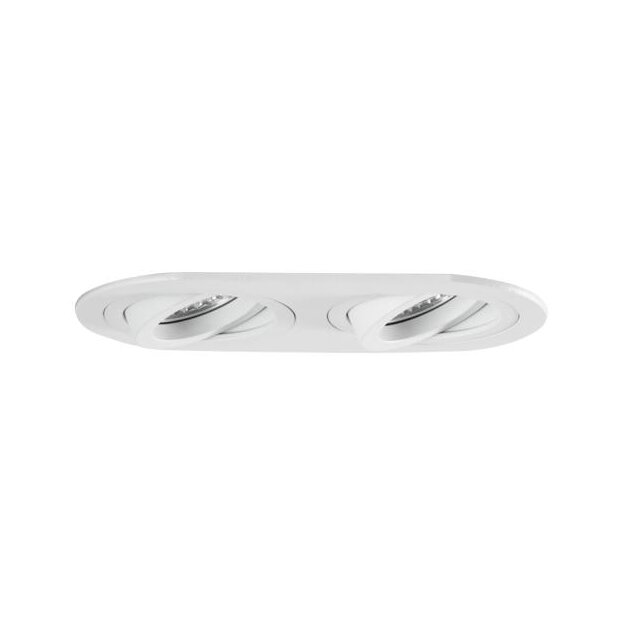 Brumberg 45020170 Einbaugehäuse Bündig 2-fach Oval Schwenkbar Strukturweiß