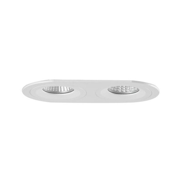 Brumberg 45021170 Einbaugehäuse Bündig 2-fach Oval Starr IP44 Strukturweiß