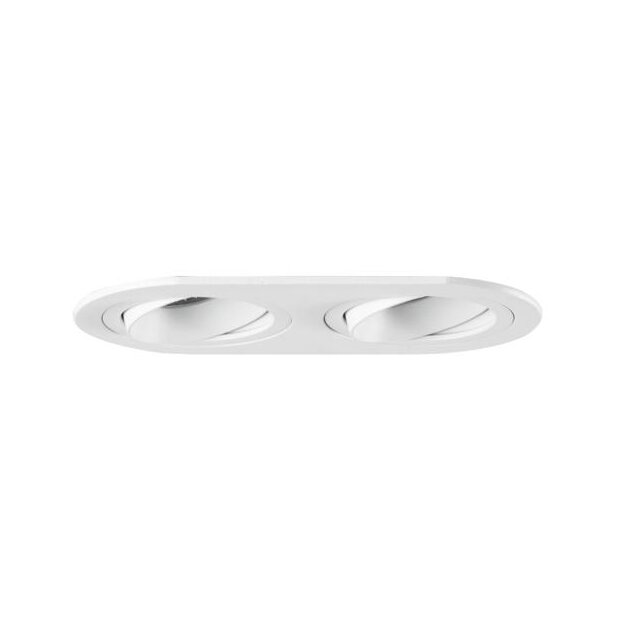 Brumberg 45022170 Einbaugehäuse Bündig 2-fach Oval Vertieft Schwenkbar Strukturweiß