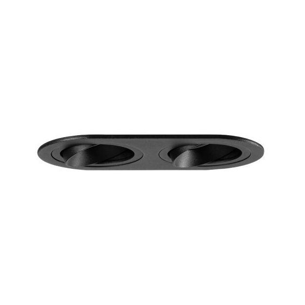 Brumberg 45022180 Einbaugehäuse Bündig 2-fach Oval Vertieft Schwenkbar Strukturschwarz