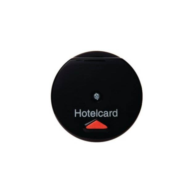 Berker 164165 Hotelcard-Schaltaufsatz mit Aufdruck und roter Linse Twinpoint Schwarz glänzend