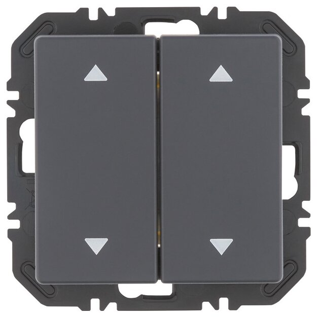 Berker 24126286 Wandsendermodul EnOcean mit Wippe 2-fach mit Symbol Pfeile Q.X Anthrazit samt