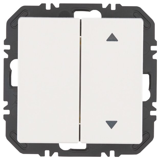 Berker 24126389 Wandsendermodul EnOcean mit Wippe 2-fach einseitig mit Symbol Pfeile Q.X Polarweiß glänzend