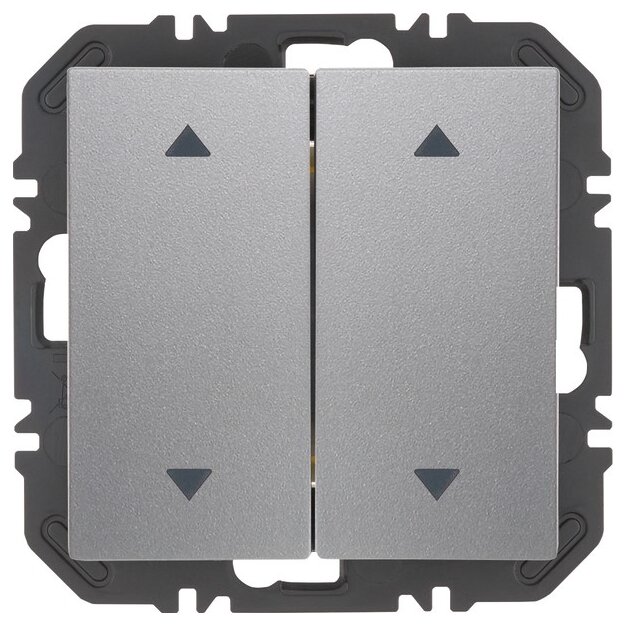 Berker 24128204 Wandsendermodul EnOcean mit Wippe 2-fach mit Symbol Pfeile B.X Alu matt