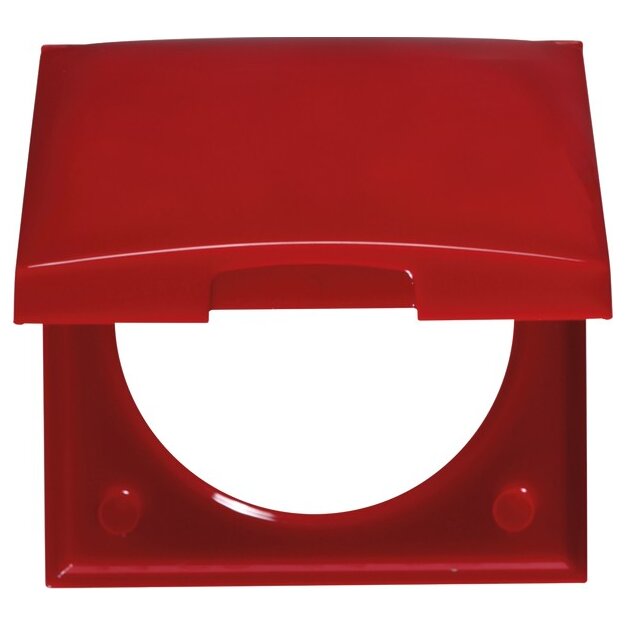 Berker 918282576 Rahmen mit Klappdeckel Integro Flow Rot glänzend