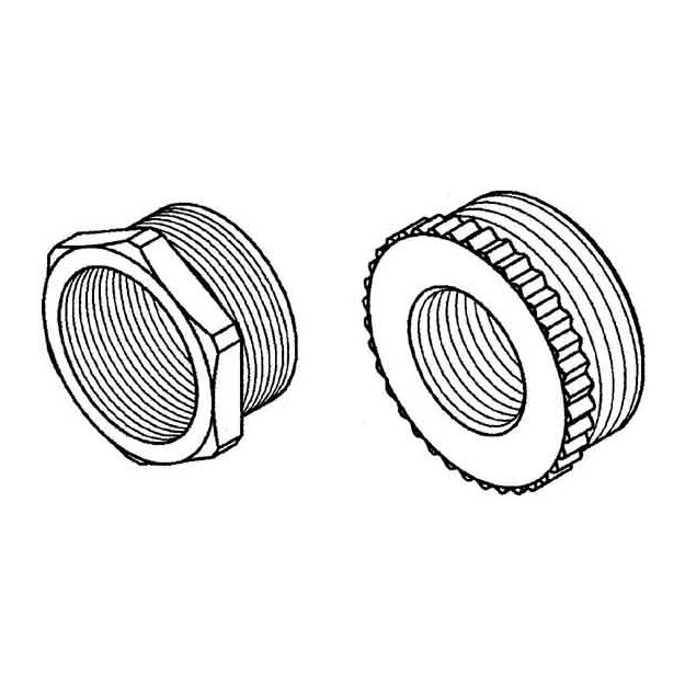 Kleinhuis 46P21M25 Adapter Gewinde Pg 21 außen Gewinde M25 innen Messing vernickelt