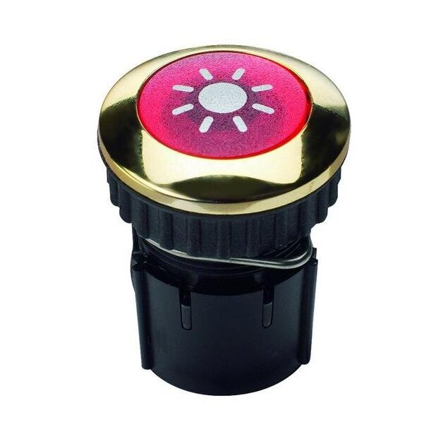 Grothe 63042 Klingeltaster Messing vergoldet Kunststoff Rot Protact 102 LED