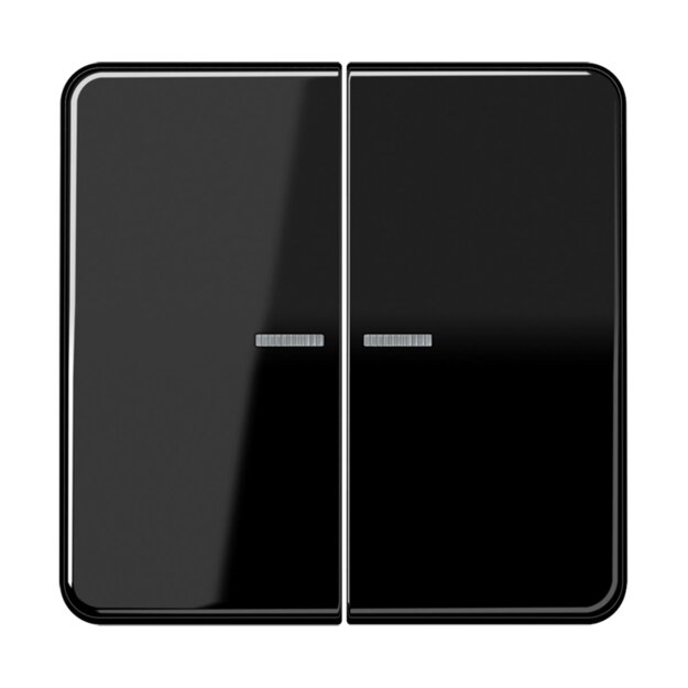 Jung CD10921STRFSW KNX RF Taster 2-fach (Duroplast hochkratzfest glänzend) Schwarz Serie CD