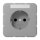 Jung CD1520KINAGR Schuko-Steckdose 16 A 250 V (Duroplast hochkratzfest glänzend) Grau Serie CD