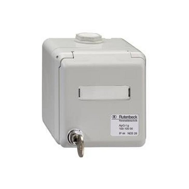 Rutenbeck Aufputzgehäuse für Industrieeinsatz IP 44 für Rutenbeck Doppeldatendosen Lichtgrau ApG-I g