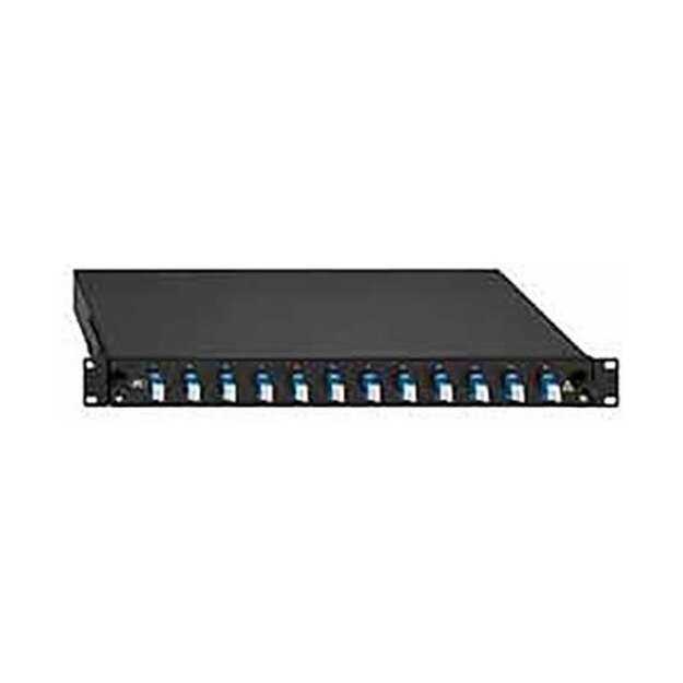 Rutenbeck BasicLine-Spleissbox ausziehbar 19/1HE 12xLC-D OS2 Blau