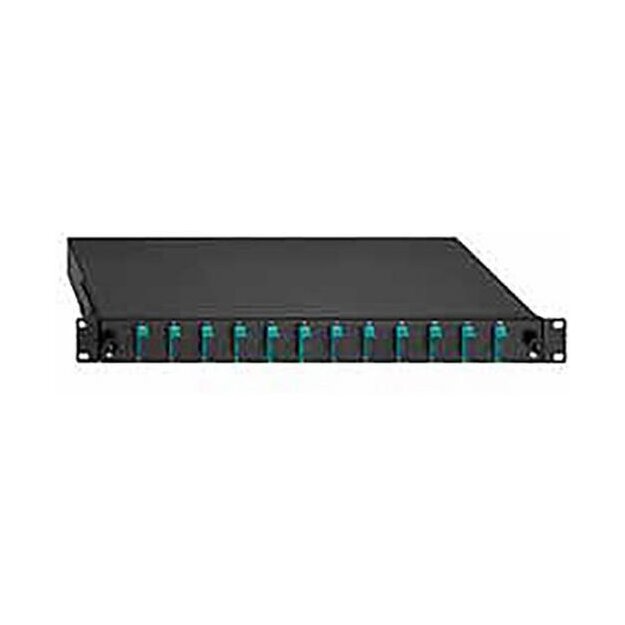 Rutenbeck BasicLine-Spleissbox ausziehbar 19/1HE 12xSC-D OM3 Aqua