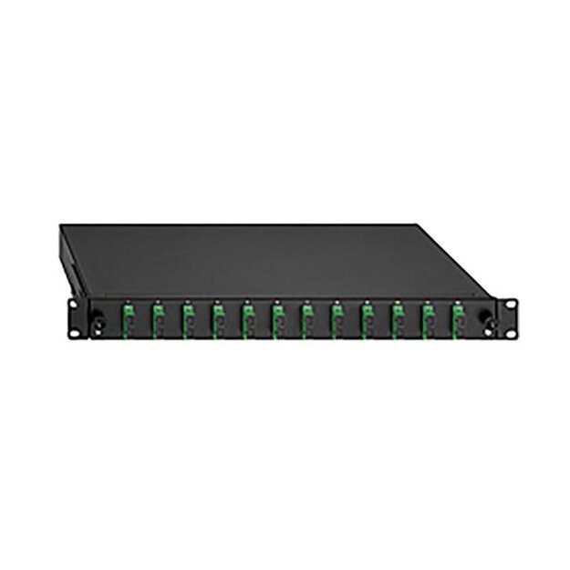 Rutenbeck BasicLine-Spleissbox ausziehbar 19/1HE 24xSC-D OS2 APC Grün
