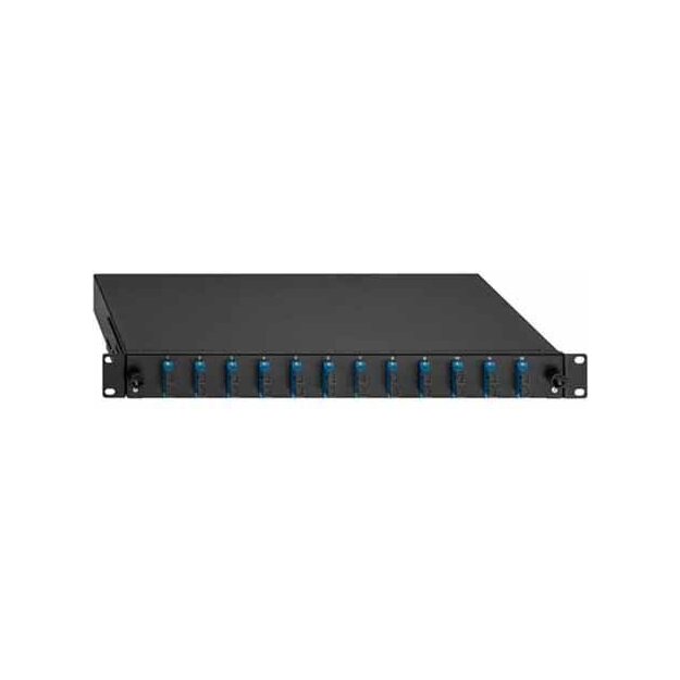 Rutenbeck BasicLine-Spleissbox ausziehbar 19/1HE 24xSC-D OS2 Blau
