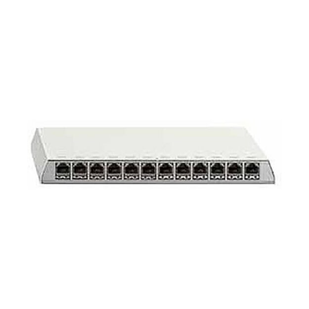 Rutenbeck 10 Gigabit-Patchpanel geschirmt Aufputz für Tisch-/Wandmontage REG-Montage mit Hutschienenadapter PP-Cat.6A iso-12 Ap rw