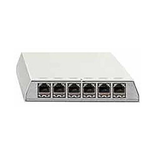 Rutenbeck 10 Gigabit-Patchpanel geschirmt Aufputz für Tisch-/Wandmontage REG-Montage mit HutschienenadapterPP-Cat.6A iso-6 Ap rw