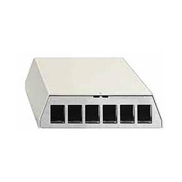 Rutenbeck Patchpanel zur Aufnahme von max. 6 Universalmodulen und Keystonemodulen KMK Aufputz für Tisch-/Wandmontage REG-Montage PP-UM A-6 Ap rw