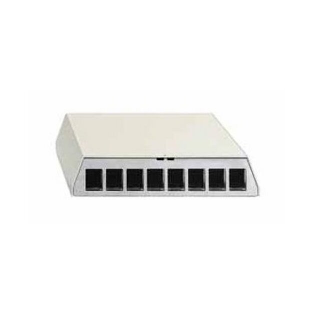 Rutenbeck Cat.6A iso-Patchpanel mit 8 Universalmodulen (RJ45-Modulen) UM-Cat.6A iso 10G geschirmt Aufputz für Tisch-/Wandmontage REG-Montage PP-UM-Cat.6A iso 10G-8/8 Ap rw