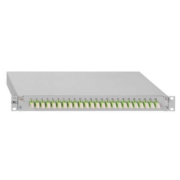 Rutenbeck Spleissbox ausziehbar 19/1HE 24xLSH OS2 APC Grün