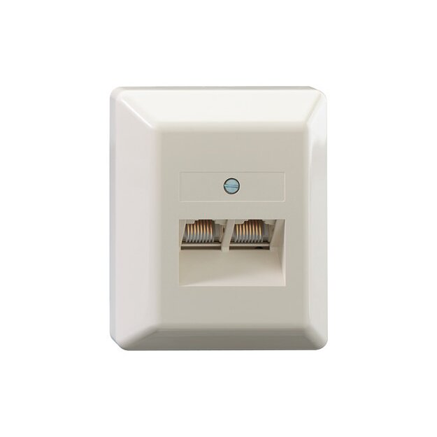 Rutenbeck UAE-Anschlussdose 2-fach Aufputz mit LSA-Anschlusskontakten 2 x 8-polig 2 x 8 LSA-Kontakte Reinweiß UAE 8/8 LSA Ap rw