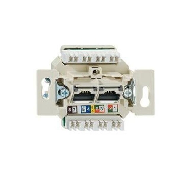 Rutenbeck Cat.6A iso U-Anschlussdose ungeschirmt 2-fach Unterputz UAE-Cat.6A iso-8/8 U Up 0 mK