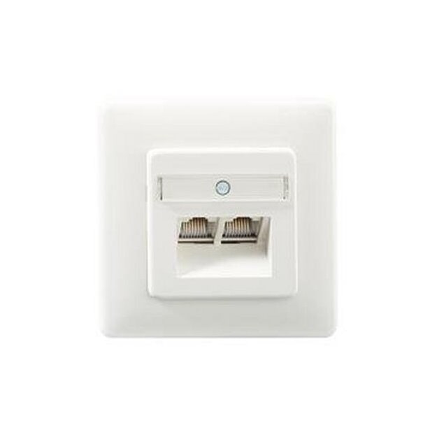 Rutenbeck Cat.6A iso U-Doppeldatendose ungeschirmt 2-fach Unterputz Reinweiß UAE-Cat.6A iso-8/8 U Up mK rw