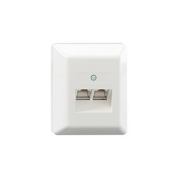Rutenbeck ClassEA iso U 2-fach-Anschlussdose Aufputz ungeschirmt Reinweiß UAE-ClassEA iso-8/8 U Ap rw