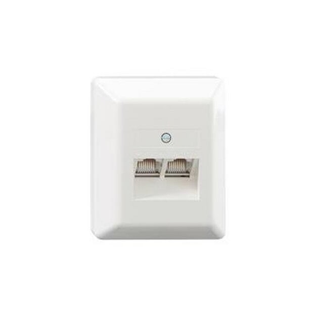 Rutenbeck ClassEA iso U 2-fach-Doppeldatendose Aufputz ungeschirmt Reinweiß UAE-ClassEA iso-8/8 U Ap rw