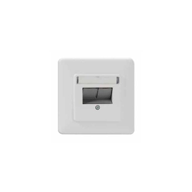 Rutenbeck 25/10 Gigabit-Netzwerkdose geschirmt 1-fach Unterputz mit 1 Modul Reinweiß UM-Cat.6A iso 25/10G-MD 1 Up rw