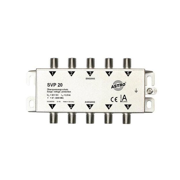 Astro SVP 20 Überspannungsschutz 5-fach 5 - 2200 MHz Durchgangsdämpfung ca. 1 dB 00310121