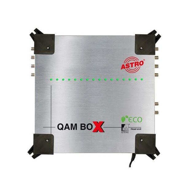 Astro QAM BOX eco 16 Kompaktkopfstelle 16 x DVB-S2/QAM 16 frei wählbare Eingangssignale von 4 Satellitenebenen 16 frei wählbare QAM-Ausgangskanäle 00380056