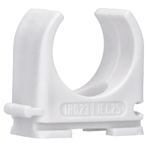 Voxura Rohr-Klemmschellen M25 zum Festschrauben weiß