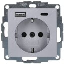 Gira 245926 Schuko mit Shutter USB-Spannungsversorgung 2-fach Typ A/C System 55 F Alu