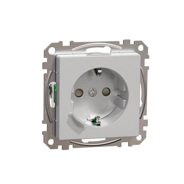 Merten MEG2380-0460 Connected SCHUKO-Steckdose 16A System M Thermoplast edelmatt Aluminium