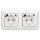 Busch-Jaeger Reflex SI USB Set: 2x SUSB-A+C Steckdose 20 EUCB2USBAC-214  + 2512-214 2-fach Rahmen, Alpinweiß