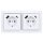 Busch-Jaeger solo USB-Set: : 2x USB-A+C Steckdose  20 EUCB2USBAC-84 + 2-fach Rahmen 1722-84, studioweiß