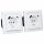 Busch-Jaeger solo USB Set: 2x USB-A+C Steckdose 20 EUCB2USBAC-84 + 2x 1-fach Rahmen 1721-84 , studioweiß