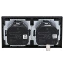 Busch-Jaeger Future Linear USB-Set : USB-A+C Steckdose 20 EUCB2USBAC-885 + 1722-885K 2-fach Rahmen, schwarz matt