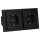 Busch-Jaeger Future Linear USB-Set : USB-A+C Steckdose 20 EUCB2USBAC-885 + 1722-885K 2-fach Rahmen, schwarz matt