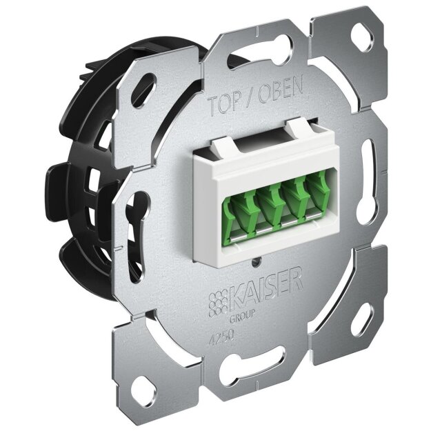 Kaiser 4250001 Glasfaser-Teilnehmeranschluss (Gf-TA) Unterputz 4 Fasern LC/APC QD CSS teilbestückt Shutter