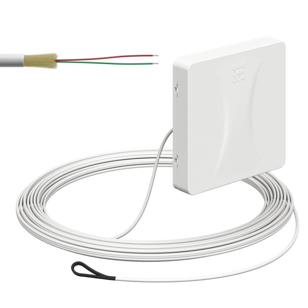 Kaiser 4252006 Glasfaser-Teilnehmeranschluss (Gf-TA) Aufputz 2 Fasern LC/APC DX L=10m mit vorkonfektionierter Leitung und Kabeleinführung von der Rückseite spleißfertig shutter LC/APC Pigtail
