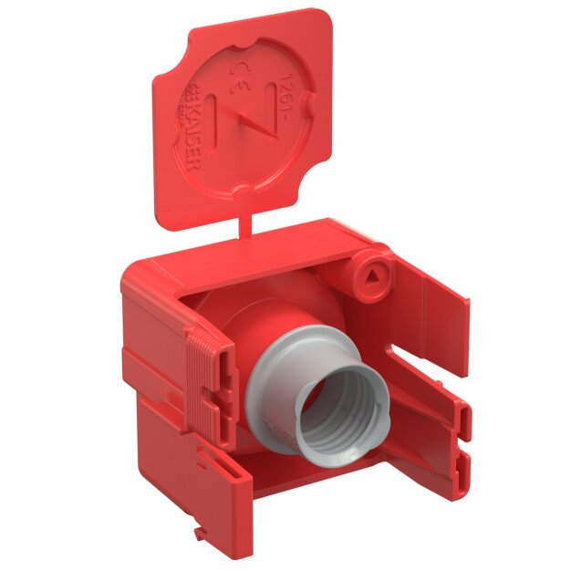 Kaiser 1261-82 Betonbau B² End- und Übergangstülle für Ø 20 mm Rohre mit Magnetaufnahme 2-teilig mit Klebefläche und Deckel