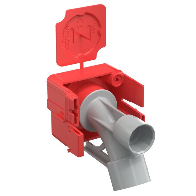 Kaiser 1261-93 Betonbau B² Wand-und Deckenkrümmer 30° für Ø 25 mm Rohre mit Magnetaufnahme 2-teilig mit Klebefläche und Deckel
