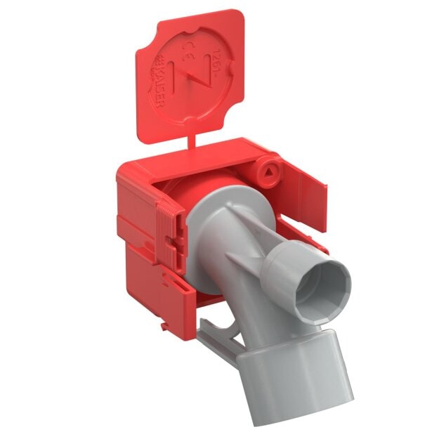 Kaiser 1261-94 Betonbau B² Wand-und Deckenkrümmer 30° für Ø 32 mm Rohre mit Magnetaufnahme 2-teilig mit Klebefläche und Deckel