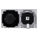 Busch-Jaeger Unterputz-Radio-Set: 8217 U-101 Busch-Radio BTconnect DAB+ + 8252-84-101 Zentralscheibe für Busch-Radio DAB+ + 8223 U Lautsprecher-Einsatz + 8253-84 Zentralscheibe Studioweiß carat® + 1722-184K future® linear-Abdeckrahmen 2-fach