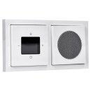 Busch-Jaeger Unterputz-Radio-Set: 8217 U-101 Busch-Radio BTconnect DAB+ + 8252-84-101 Zentralscheibe für Busch-Radio DAB+ + 8223 U Lautsprecher-Einsatz + 8253-84 Zentralscheibe Studioweiß carat® + 1722-184K future® linear-Abdeckrahmen 2-fach