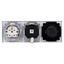 Busch-Jaeger Unterputz-Radio-Set: Radio BTconnect DAB+ + Lautsprecher-Einsatz + Steckdose + Studioweiß carat® + 1723-184K future® linear 3-fach Rahmen